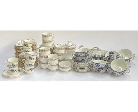 A Shelley 'Chelsea' pattern part tea service; Paragon 'Belinda' teapot and teacups; Johnson Bros etc 