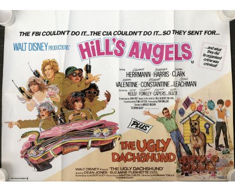 A Walt Disney productions Hill's Angels plus The Ugly Dachshund film poster, 75.5x100.5cm 