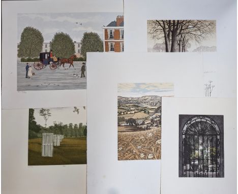 Kathleen Caddick 'Winter Birches', coloured engraving, AP, 35x31cm; together with Christopher Penny 'Saplings', signed, AP; D