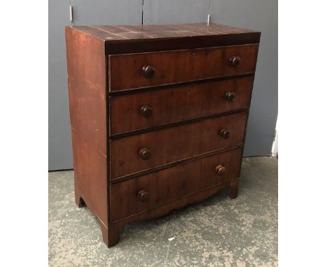 A 19th century and later caddy topped chest of drawers, 90cmW 