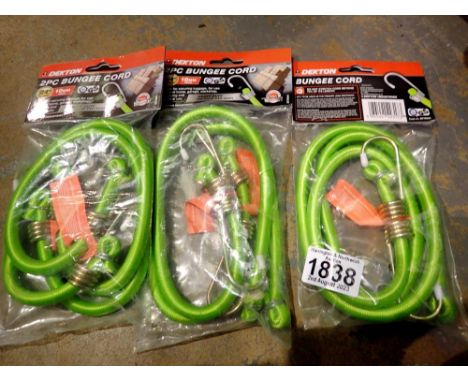 Three packets of new bungee cords. UK P&amp;P Group 1 (£16+VAT for the first lot and £2+VAT for subsequent lots) 