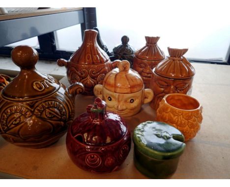 Mixed ceramic face pots, different makers. Not available for in-house P&amp;P 