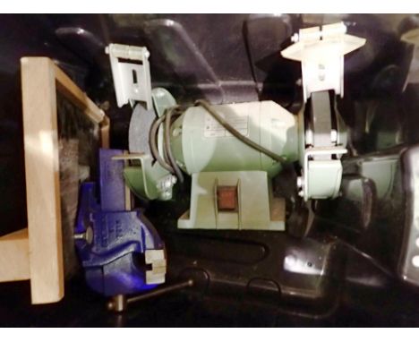 Bench vice and grinder. Not available for in-house P&amp;P 