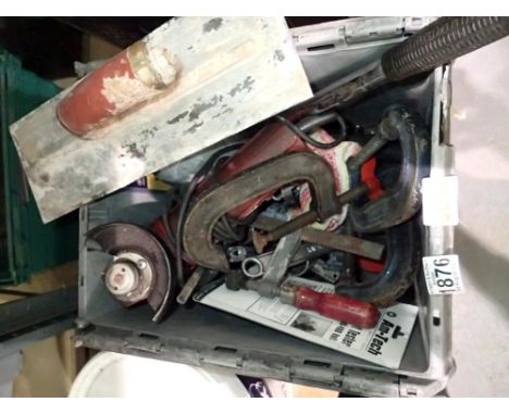 Box of mixed tools to include G clamps. Not available for in-house P&amp;P 