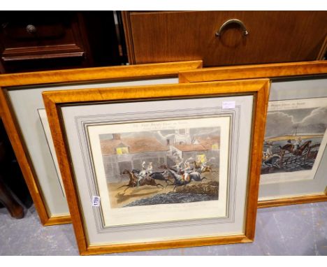 The First Steeplechase on record, a series of coloured plates after H Alken (3). Not available for in-house P&amp;P 