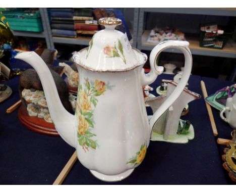 Royal Albert Tea Rose coffee pot. UK P&amp;P Group 2 (£20+VAT for the first lot and £4+VAT for subsequent lots) 