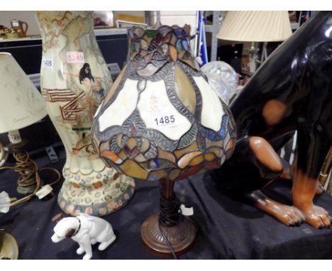 Tiffany style lamp. H: 45 cm. Not available for in-house P&amp;P 