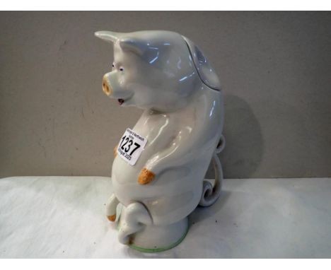 Roger Mitchell for Carlton Ware standing pink pig teapot, minor crazing but no cracks or chips, H: 19 cm. UK P&amp;P Group 2 