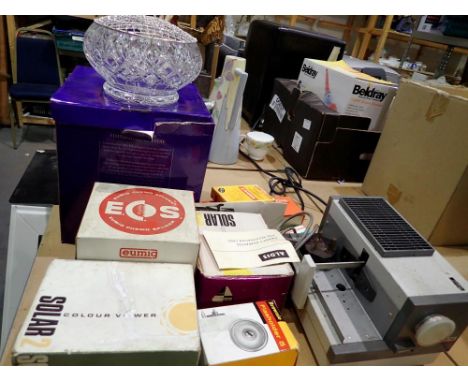 Mixed lot including Edinburgh crystal bowl. All electrical items in this lot have been PAT tested for safety and have passed.