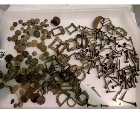 Large quantity of mixed buckles etc metal detecting finds, ancient to Victorian. UK P&amp;P Group 1 (£16+VAT for the first lo