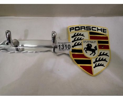Aluminium Porsche key rack, L: 20 cm. UK P&amp;P Group 1 (£16+VAT for the first lot and £2+VAT for subsequent lots) 