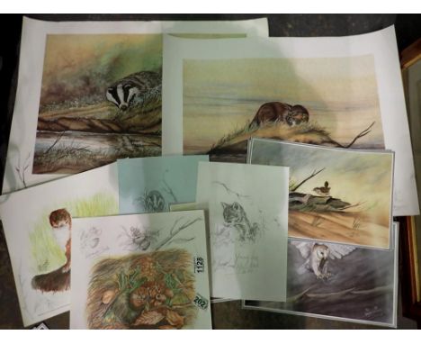 Richard Willett (20th century): A collection of wildlife prints, artists proof prints and correspondence. UK P&amp;P Group 2 