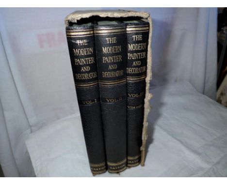 The Modern Painter and Decorator published by Caxton in three leather bound volumes. UK P&amp;P Group 2 (£20+VAT for the firs