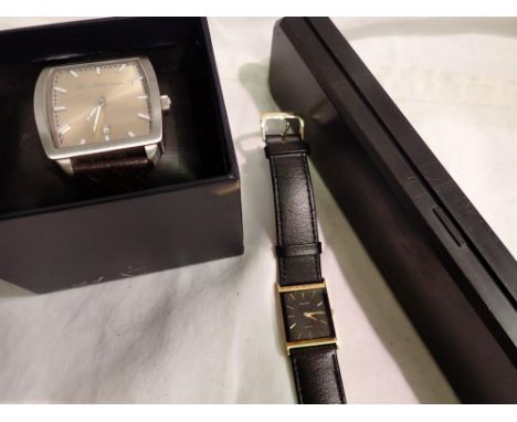 Ben Sherman gents wristwatch, requires battery and a cased Accurist gents wristwatch on a leather strap, requires battery. UK
