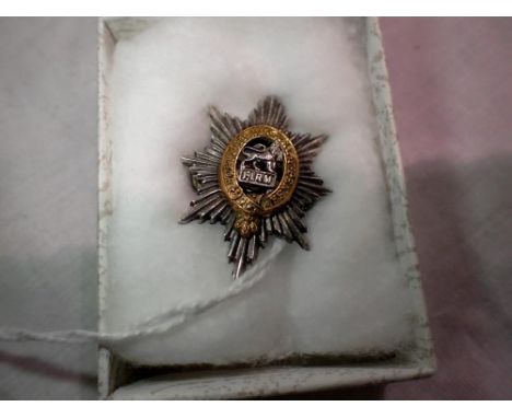 Worcester Regiment cap badge later converted to a brooch, H: 50 mm. UK P&amp;P Group 1 (£16+VAT for the first lot and £2+VAT 