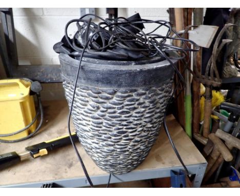 Garden water feature pot. All electrical items in this lot have been PAT tested for safety and have passed. This does not con