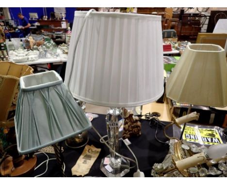 Maison glass lamp and another (2). All electrical items in this lot have been PAT tested for safety and have passed. This doe