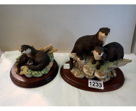 Two Border Fine Arts otter figural groups. UK P&amp;P Group 2 (£20+VAT for the first lot and £4+VAT for subsequent lots) 