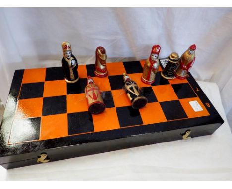 Boxed resin chess set. UK P&amp;P Group 2 (£20+VAT for the first lot and £4+VAT for subsequent lots) 