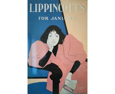 William L. Carqueville (1871–1946), a lithograph titled 'Lippincotts for January' 1895, published by J. B. Lippincott Company