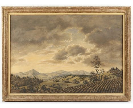   PEINER, Werner (1897-1984), "Eifellandschaft", Mischtechnik/Papier, 70 x 100, auf Hartfaser aufgezogen, unten links signier
