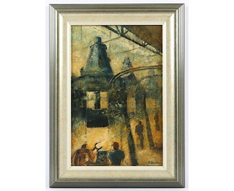   BRAAM, Dirk (1908-1986), "Schmelzöfen", Öl/Malkarton, 41 x 27, unten rechts signiert, R.          