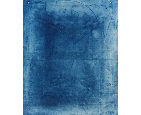   ZANGS, Herbert, "Blaues Bild", Original-Radierung, vom Künstler überarbeitet und koloriert (Unikat), 120 x 99, handsigniert