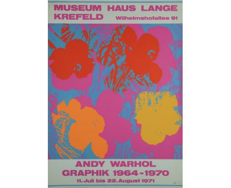   WARHOL, Andy, "Flowers", Plakat, Museum Haus Lange, 1971, Farbsiebdruck, 86 x 62, min.läs., ungerahmt          