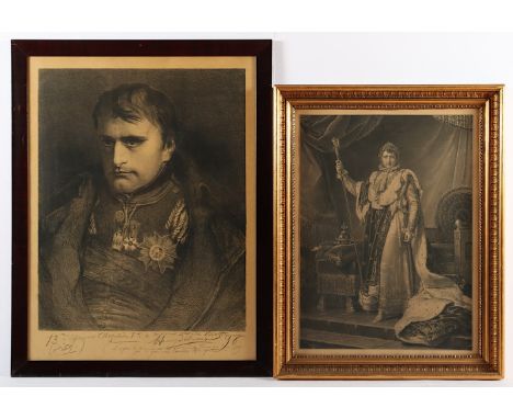   ZWEI NAPOLÉON-PORTRAITS, Lithografie und Kupferstich, besch., bis 64 x 50, 19.Jh., R.          