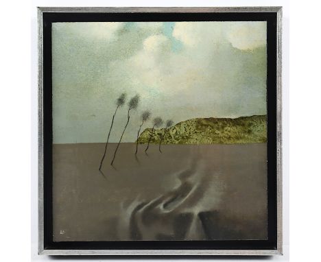  SCHLOTTER, Eberhard (1921-2014), "Landschaft", Öl/Lwd., 21,5 x 21, auf Holz aufgezogen, unten links monogrammiert, R.      