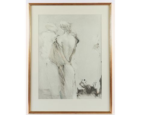   GÖRG, Jürgen, "Rückenakt", Original-Farblithografie, 62 x 47, nummeriert 43/180, handsigniert, R.          
