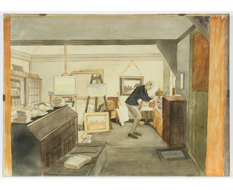   ZUREK, Marian (1889-1944), "Im Atelier", Sepia/Aquarell/Papier, 50 x 70, unten rechts signiert, R.          