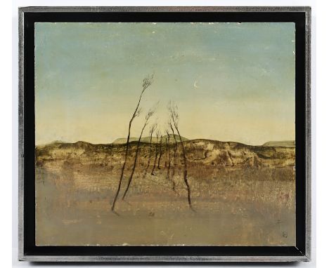   SCHLOTTER, Eberhard (1921-2014), "Landschaft", Öl/Lwd., 21 x 24, auf Holz aufgezogen, besch., unten rechts monogrammiert, R