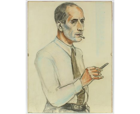   PETERS, Udo (1884-1964), "Selbstportrait", Kohle/Pastell/Papier, 61,5 x 46,5, R.          