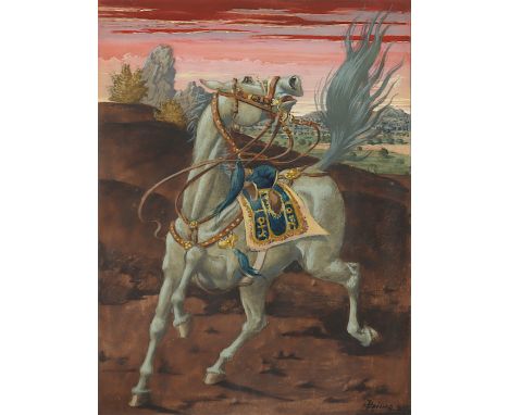   PEINER, Werner (1897-1984), "Pferd", Mischtechnik/Papier, 22 x 17 (Passepartoutausschnitt), unten rechts signiert, R.      