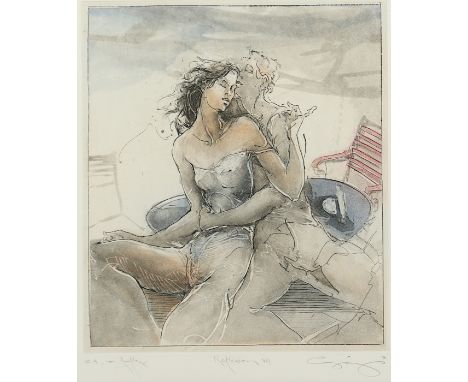   GÖRG, Jürgen, "Reflexion VIII", Original-Farbradierung, 31 x 26, bez. e.a., handsigniert, R.          