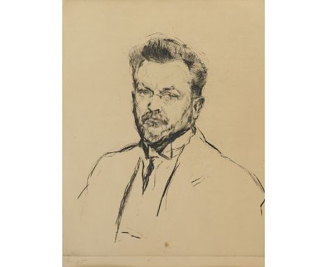   SLEVOGT, Max, "Selbstbildnis", Original-Radierung, 25 x 20, handsigniert, 1915, R.          