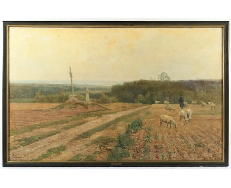   WUCHERER, Fritz (1873-1948), "Landschaft bei Auvers-sur-Oise", Öl/Lwd., 80 x 130, rest., unten links signiert und "Paris 97