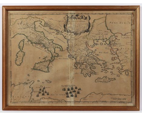   MITTELMEERRAUM - REISEN DES AENEAS NACH VERGIL, "Carte du Voyage d'enée Et de tous les Lieux qui sont nommez dans les Oeuvr