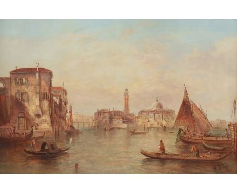   POLLENTINE, Alfred (1836-1890), "Venedigansicht", Öl/Lwd., 51 x 76, doubliert, unten rechts signiert, R.          