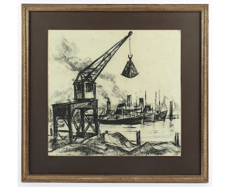   THOMSEN, Willi (1898-1969), "Krahn", Kohle/Papier, 43 x 45 (Passepartoutausschnitt), besch., unten rechts signiert und "65"