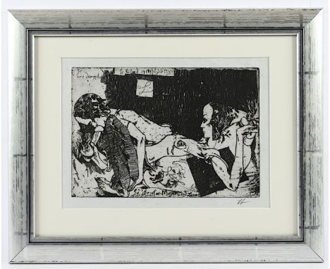   JANSSEN, Horst, "Einladung zur Nacht", Brief an Mirjam, 1.Zustand, handsigniert, R.          