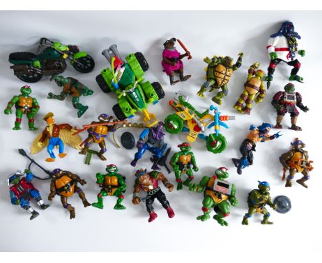 This is a lot of TEENAGE MUTANT NINJA TURTLES, mostly made by PLAYMATES in the 1990's although there are some later figures. 