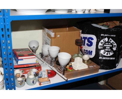 Collection of walking sticks, match strikers, matchboxes, light fitting, etc