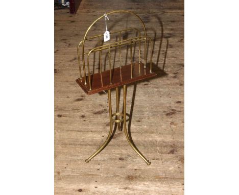 Brass magazine rack on tripod base