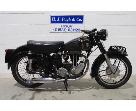 AJS 16M motorcycle. 1954. 350cc.Frame No. A16796.Engine No. 53/16MS19035.Runs and rides.Reg. 790 UXD. V5 