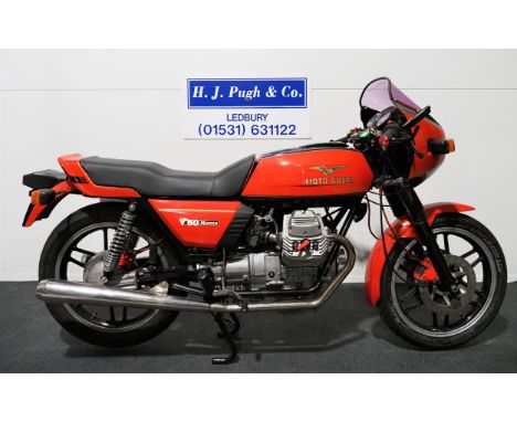 Moto Guzzi V50 Monza motorcycle. 1979. 490cc. Frame No. PB14817 Engine No. 15193Property of a deceased estate. C/w receipts, 