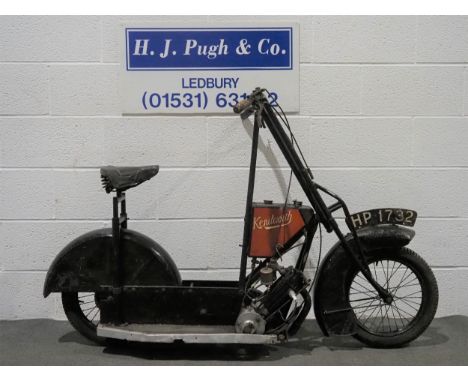 Kenilworth scooter. 1921. 142cc.Frame No. 671681.Engine No. 599/19.Believed to be 1 of only 2 remaining. Designed by renowned