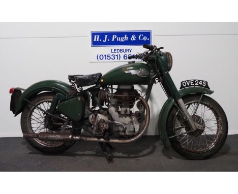 Royal Enfield Clipper motorcycle. 1956. 350cc.Matching Frame and Engine No. 37911Barn find, has been stored for many years. R