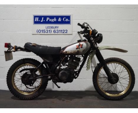 Yamaha XT250 motorcycle. 1982. 249cc.Frame No. 3Y3011453.Engine No. 3Y3011453.Non runner, 2 owners from new, spares or repair